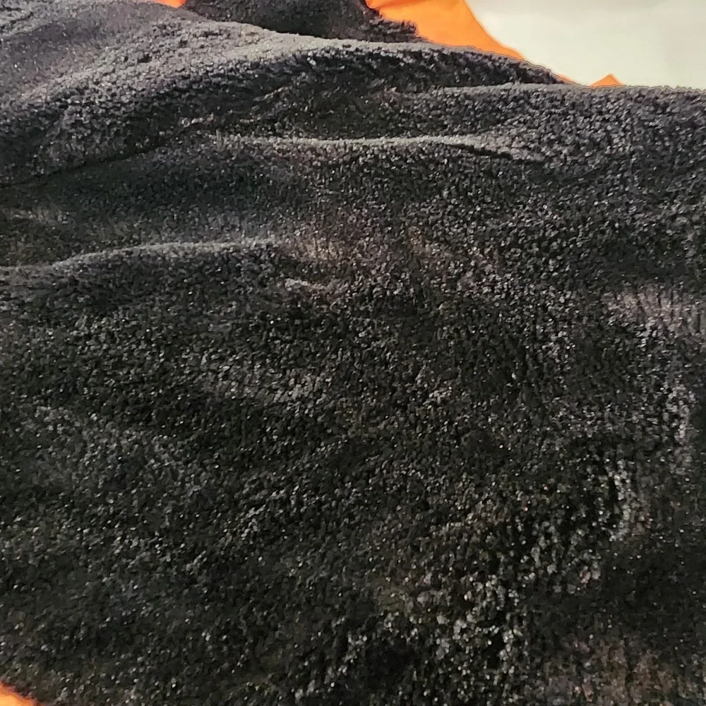 Minky Couture Ultra Plush Motorcycle Print W /Orange Trim Blanket 45